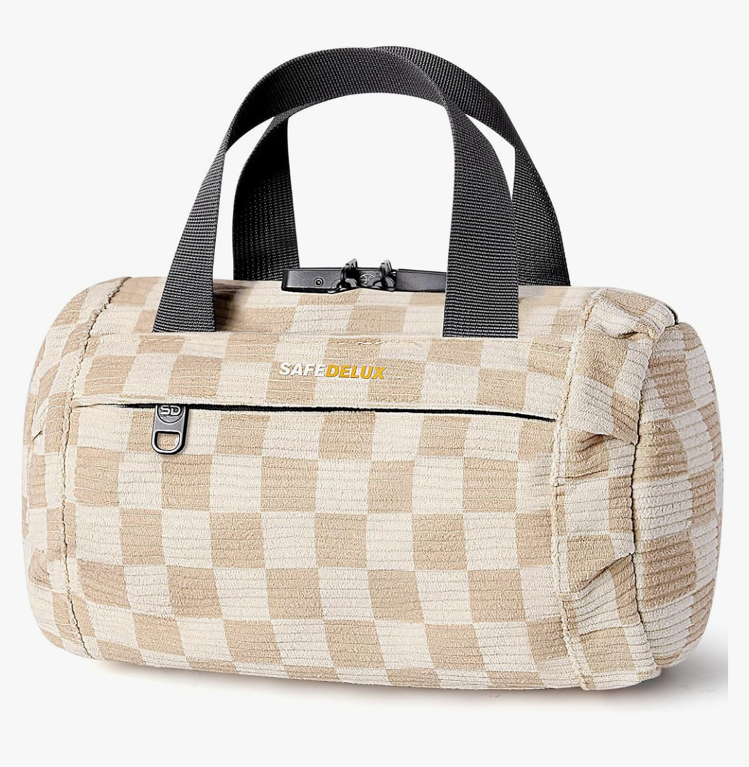 Smell Proof Bag with Combination Lock, Odorless Activated Carbon Fiber Smell Proof Container, Portable Stash Box for Travel, Home, Office & Gifts