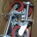 4 Pack Adjustable Leveling Scaffolding Wheels Set, Scaffolding Screw Jacks, Heavy-Duty Scaffold Leveling Jack, 6"-Scaffolding Casters, 1-1/5" OD Scaffold Screw, Swivel Wheels Casters Dual Locking Set