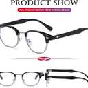 AIEYEZO Retro Blue Light Glasses for Men Women 90s Classic Semi-Rimless Eyeglasses Fashion Cumputer Gaming Glasses