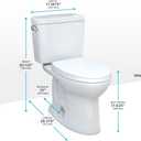 TOTO Drake Two-Piece Elongated 1.28 GPF Universal Height TORNADO FLUSH Toilet with 10 Inch Rough-In, CEFIONTECT, and SoftClose Seat, WASHLET+ Ready, Cotton White - MS776124CEFG.10#01