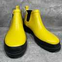 ShedRain GOGO Chelsea Short Rubber Rain Boots for Women, Comfortable Cotton Lining, Waterproof Exterior, Anti-Slip Lug Sole Garden and Outdoor Work Boots, Adjustable Width Size 7