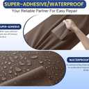 2 x Self-Adhesive Canvas Repair Tape, 8.3" x 11" Waterproof Canvas Repair Patch, Fabric Patch Repairs Kit for Furniture, Tents, Sunbrellas, Boat Covers Awnings, Couches, Clothes, Bags Darker Brown