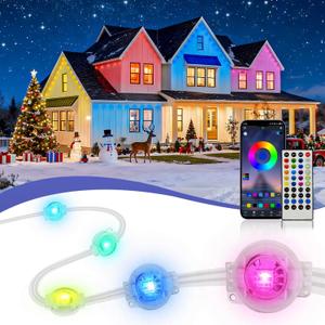 XINKAITE 300ft Permanent Outdoor Lights for House, 2025 Eave Lighting with App/Remote Control, IP67 Waterproof smartlight for Christmas, Halloween, Holiday, Party, Daily(2 Rolls 150FT)