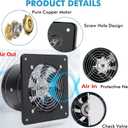 Exhaust Fan 78W Through-wall installation Ventilation Fans 110V Exhaust Fan with Plug 8 inch Exhaust Smoke Fan with Light Weight Pure Copper Motor for Kitchen Bathroom (Black)