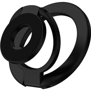 Magnetic Phone Ring Holder for Samsung Galaxy S26 S25 Ultra S25 S24 FE S24 Ultra, Removable Magsafe Phone Grip with Kickstand for iPhone 17 16e 16 Pro Max 16 Plus 15 14 Pro Max, Fit Magnetic Car Mount (black)