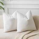 JUSPURBET Cream White Throw Pillow Covers 20x20 inch Set of 2 Decorative Velvet Pillow Covers for Couch Sofa Bed Soft Cushion Covers Cases with Invisible Zipper for Living Room Home Decor