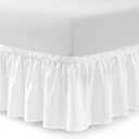 Casual Living Bed Skirt Wrap Around Ruffled Style Box Spring Cover Bed Skirts for Bedroom Decor Machine Washable Premium Bedding 15-Inch Drop Elastic Dust Ruffle, Twin/Twin XL, White