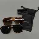 livho Trendy Polarized Square Aviator Sunglasses Women Men Square Eyewear Frame, Retro Sun Glasses for Women Men 2025 Shades