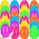 24 Pcs 4 Inch/ 3 Inch Fillable Easter Eggs Colorful Large Plastic Empty Eggs for Easter Party Supplies Egg Hunt Game Basket Fillers (6 Colors (4 Inch))