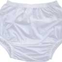 Adult Incontinence Pull-on Plastic Pants PVC Pants 3 Pack (Large, White)