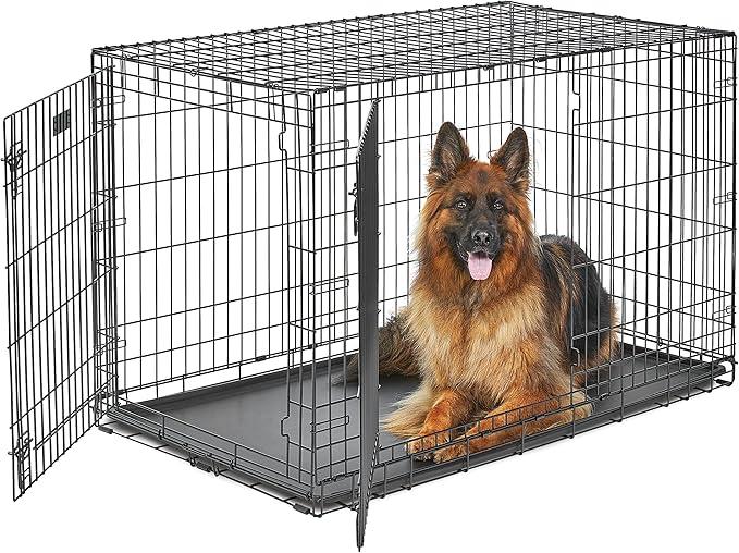 MidWest Homes for Pets Life Stages LS-1648DD Double Door Folding Crate for X-Large Dogs (91 - 110 Lbs), Size: 48.0"L x 30.0"W x 33.0"H