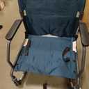 Medline Durable Folding Steel Transport Wheelchair with 12-Inch Wheels, 19-Inch Seat Width, Gray Frame, Microban, Teal Upholstery
