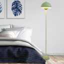 COSYLUX Modern Floor Lamp for Living Room, Industrial Tall Standing Lamp for Bedroom, Metal Shade Reflecting Light Reading Floor Lamp for Office, Nursery Room, Corner(Pastel Green)