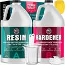 Epoxy Resin - Ultra-Gloss 1 Gallon Kit, Crystal Clear, Self-Leveling, UV & Impact Resistant Resin Kit for Art, Jewelry, Tables & Countertops, Easy 1:1 Mix, DIY Crafts