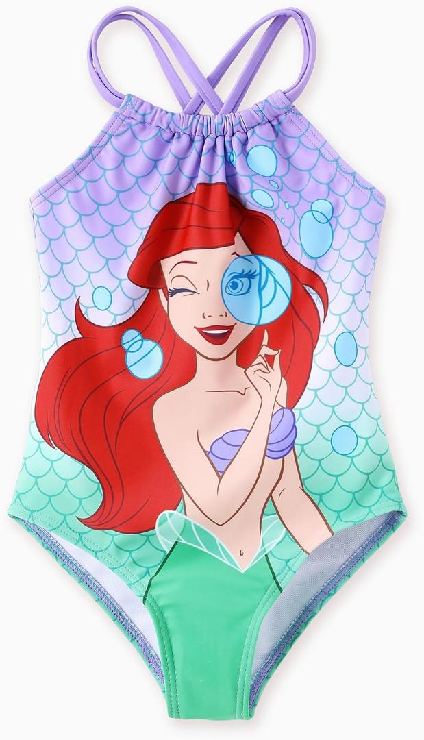 Disney Stitch Marvel Frozen Elsa Girls Swimsuits UPF 50+ One Piece Bathing Suits Sport Summer Swimwear for Kids Size 3-13Y