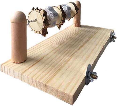 YOU+ Wood + Lava Chew Cage Ledge Platform Shelf, Toys and Accessories, for Small Animal Pet Chinchilla Hamster Rabbit Guinea Pig Rat Mouse Ramp