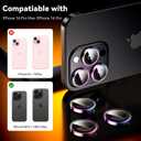 2 x Hoerrye for iPhone 16 Pro / 16 Pro Max Camera Lens Protector - Case-Friendly, Tempered Glass Screen Protector, Anti-Scratch, Space Titanium Military-Grade Drop Protection, Colorful Titanium