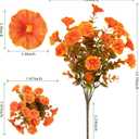 Lnoicy Artificial Fall Mums 12 Bundles Eucalyptus Fake Flowers for Planter,Fake Morning Glory for Halloween Home/Porch/Garden Decoration (Fall Orange)