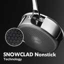 SNOWCLAD Frying Pans Nonstick with Lid,Hybrid Non Stick 5 Quart Saute pan,PFOA Free Cookware,Stainless Steel skillet,12 inch Deep Saute Pan,Dishwasher&Oven Safe,Works on All Cooktops