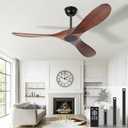 heimo 60 Inch Outdoor Ceiling Fan No LightWood Ceiling Fans Without Lights for Patios Bedroom Living Room Indoor Outside Reversible Ceiling Fan for Angled Sloped Ceiling(Walnut)