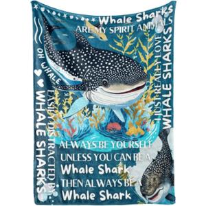 Whale Shark Blanket - Soft Throw 50"x65" - Gifts for Shark Lovers, Girls, Women, Besties - Whale Sharks Are My Spirit Animals