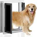 PETOUCH Extra Large Pet Dog Door for Wall with Aluminum Frame and Double Panels, Automatic Closing Magnetic Flaps, Slide-in Panel & 4 Security Locks, Weather Resistant and Durable Use