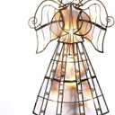 Kurt Adler 10-Light Capiz Angel Treetop with Vines and Pearls, 9.75-Inch