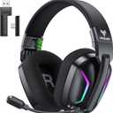 WESEARY Wireless Gaming Headset for PS5, PS4, PC, Laptop, Mac & Switch, Dual Low-Latency 2.4GHz USB/Type-C, Bluetooth Gaming Headphones with ENC Mic for Gamecube, 3D Stereo,Colorful Light, 50H Power