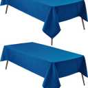 Hiasan 2 Pieces Royal Blue Tablecloth Rectangle - Waterproof and Washable Fabric Table Cloth for Card Tables, 60 x 120 Inch (60"x120"|2 Pack)