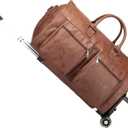 Rolling Garment Bags for Travel,Convertible Duffle Garment Bag Roller Bag Carry on Garment Bag with Wheels Luggage Rolling Weekender Roller Duffle Bags for Travel-Brown (A3-Brown-2P)