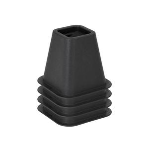 Simplify 6 Inch Bed Riser | Pack of 4 | Bed & Furniture Lifter Wheel Grooves | Under-Bed Storage | Bedroom & Dorm | Black