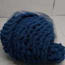 L'AGRATY Chunky Knit Blanket Throw: 50''x60'' Chenille Chunky Knitted Throw Blanket for Bed Couch - Handmade Thick Big Cable Knit Blanket - Large Crochet Rope Blanket for Home Decor(Blue)