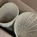 2 Pcs 20 in Tall Wicker Reversible Outdoor Planter Basket Boho Rattan Plant Pots Decorative Woven Flower Pots for Porch Home Patio Backyard Indoor Garden, Dual Size 12 Inch 8 Inch, 12 inches and 8 inches
