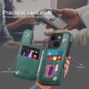 DJDUCK Designed for iPhone 15 Plus Case Wallet with Card Holder, [Magnetic Clasp Cover] [RFID Blocking Leather Protection] Shockproof Women Men Cases 6.7 Inch for Apple 15 Plus Sea Green