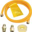 72" Gas Line Hose for Dryer, Gas Stoves, Water Heater, 1/2" OD Stainless Steel Gas Corrugated Dryer Gas Connector kit with 1/2" FIP & 1/2" MIP Fittings, Flexible Dryer Gas Supply line