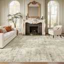 Soalmost Abstract 7x10 Area Rug for Living Room Washable Rugs Beige/Gray