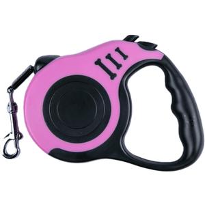 Retractable Dog Leash 10ft, Tangle-Free Expandable Leash for Small Dogs Up to 22lbs, Easy-Adjust Lock & Anti-Slip Handle for Safe Walks (Pink)