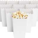 BLUE PANDA Popcorn Boxes for Party - 100 Pack, White, 3.3 x 5.5 x 3.5 In - White Popcorn Boxes for Movie Night