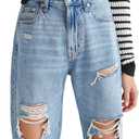 Aeropostale Womens Juniors High Rise Loose Fit Jean, Medium WASH, 12S