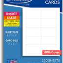 Bulk Size Heavyweight White Blank Business Card Paper - 250 Sheets / 2500 Business Cards - 80lb Cover (218 gsm) - Inkjet & Laser Printer Compatible - Standard 3.5 x 2 Inches