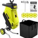 Saker Electric Wood Chipper Shredder 15-Amp Corded 1.8inch Cutting with Collection Bag Double-Sided Blade for Cutting Branches, Clippings, Yard Debris SK-TC110A