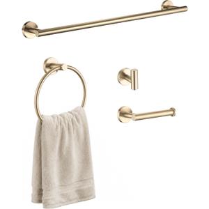 4 Pcs Bathroom Hardware Set, Champagne Bronze Towel Bar Kit