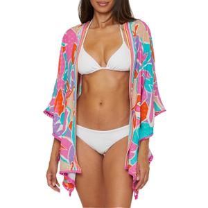 Trina Turk Women's Standard Amalfi Border Tunic, Casual, Beach Cover Ups, Multicolor