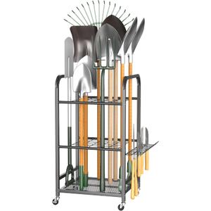 EVERHANGER Garden Tool Organizer and Storage, Yard Tool Stand Garage Tool Organization, Yard Tool Racks for Indoor/Outdoor Use