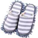 Cleaning Slippers Microfiber Slipper Detachable Mopping Shoes House Floor Cleaning Mop Chenille Sole, One Size (Grey) (7-10)