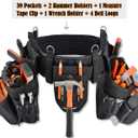 WELKINLAND 39Pockets Tool belts for Men with Suspenders, Roof Tool Belt, One Size