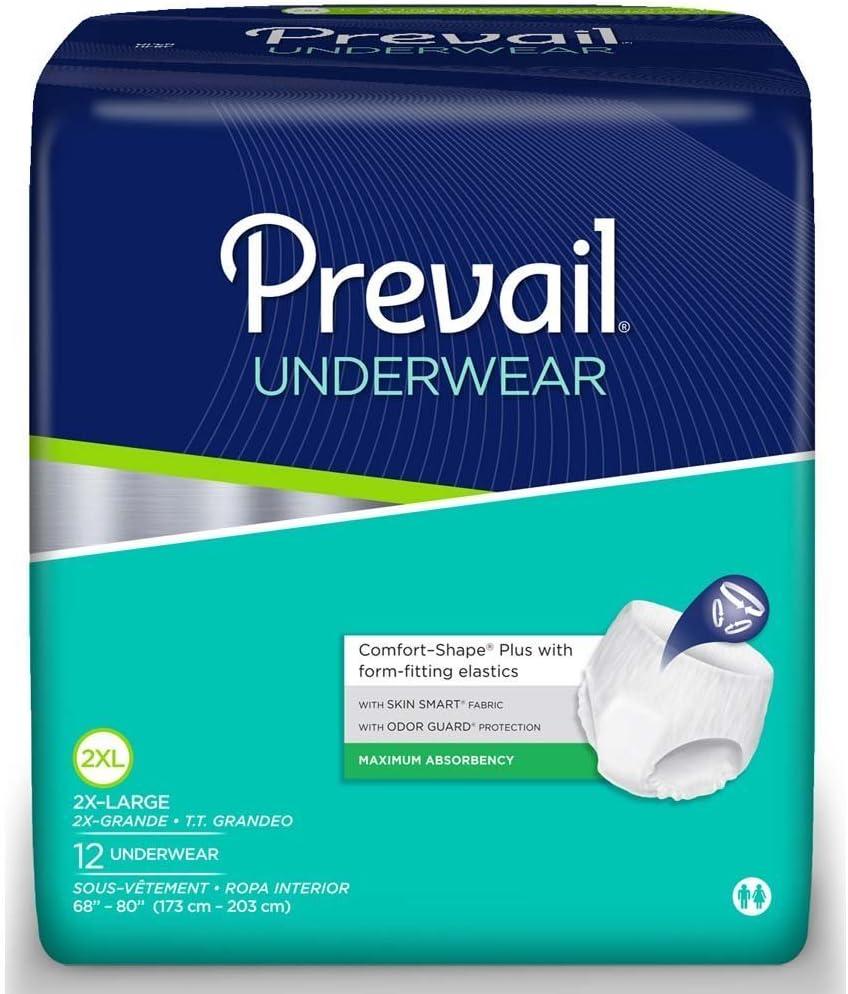 Prevail Maximum Absorbency Underwear, XX-Large, 12 Count (Pack of 1)