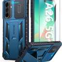 FNTCASE for Samsung Galaxy A26-5G Case: Military Grade for Galaxy A26-5G Phone Case with Kickstand & Slide | Protective Heavy Duty Rugged Dropproof Cell Phone Cover Bumper Textured Protector (Blue)