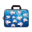 RUYIDAY 14 15 15.4 15.6 inch Laptop Handle Bag Computer Protect Case Pouch Holder Notebook Sleeve Neoprene Cover Soft Carrying Travel for Dell Lenovo Toshiba HP Chromebook ASUS Acer (Blue Unicorn)