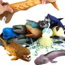 Ocean Sea Animal,8 Inch Rubber Bath Toy Set(8 Pack Random),Super Stretches Material TPR, Some Kinds Can Change Colour, ValeforToy Floating Bathtub Toy Party Shark Octopus Figure